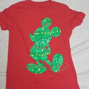 Disney size small Christmas tree Mickey mouse t sh